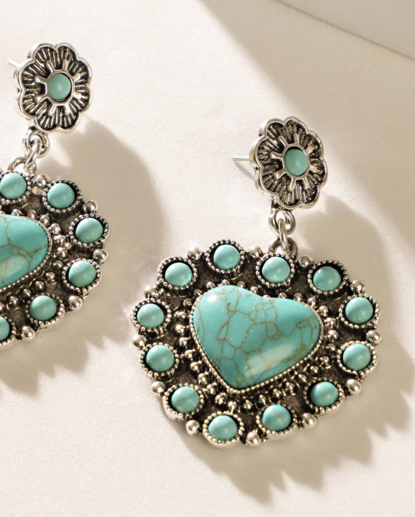 Placid Heart Earrings In Blue