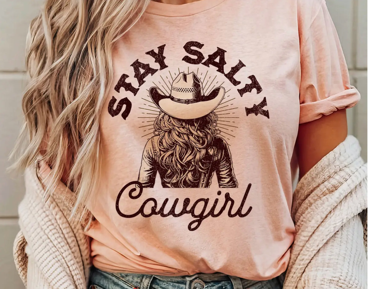 Stay Salty Cowgirl - Western Graphic Tee