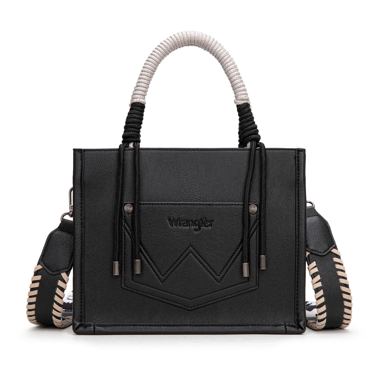 Wrangler Cow Print Tote/Crossbody - Black