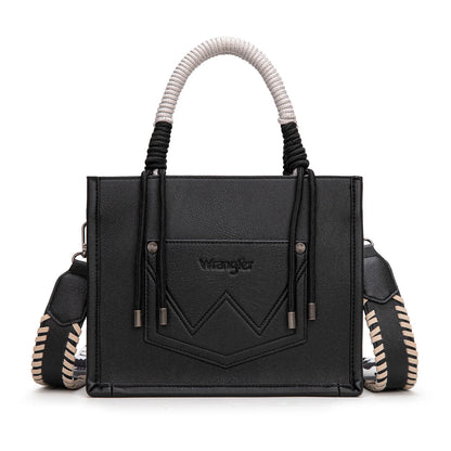 Wrangler Cow Print Tote/Crossbody - Black
