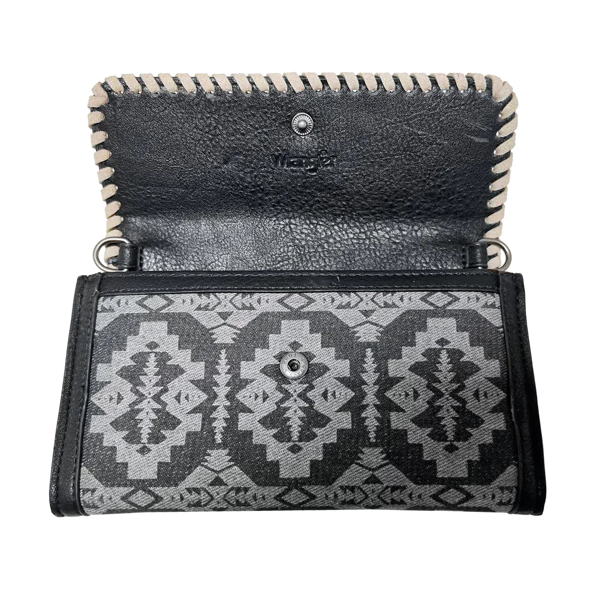 Wrangler Southwestern Print Wallet/Wristlet/Crossbody Bag - Black