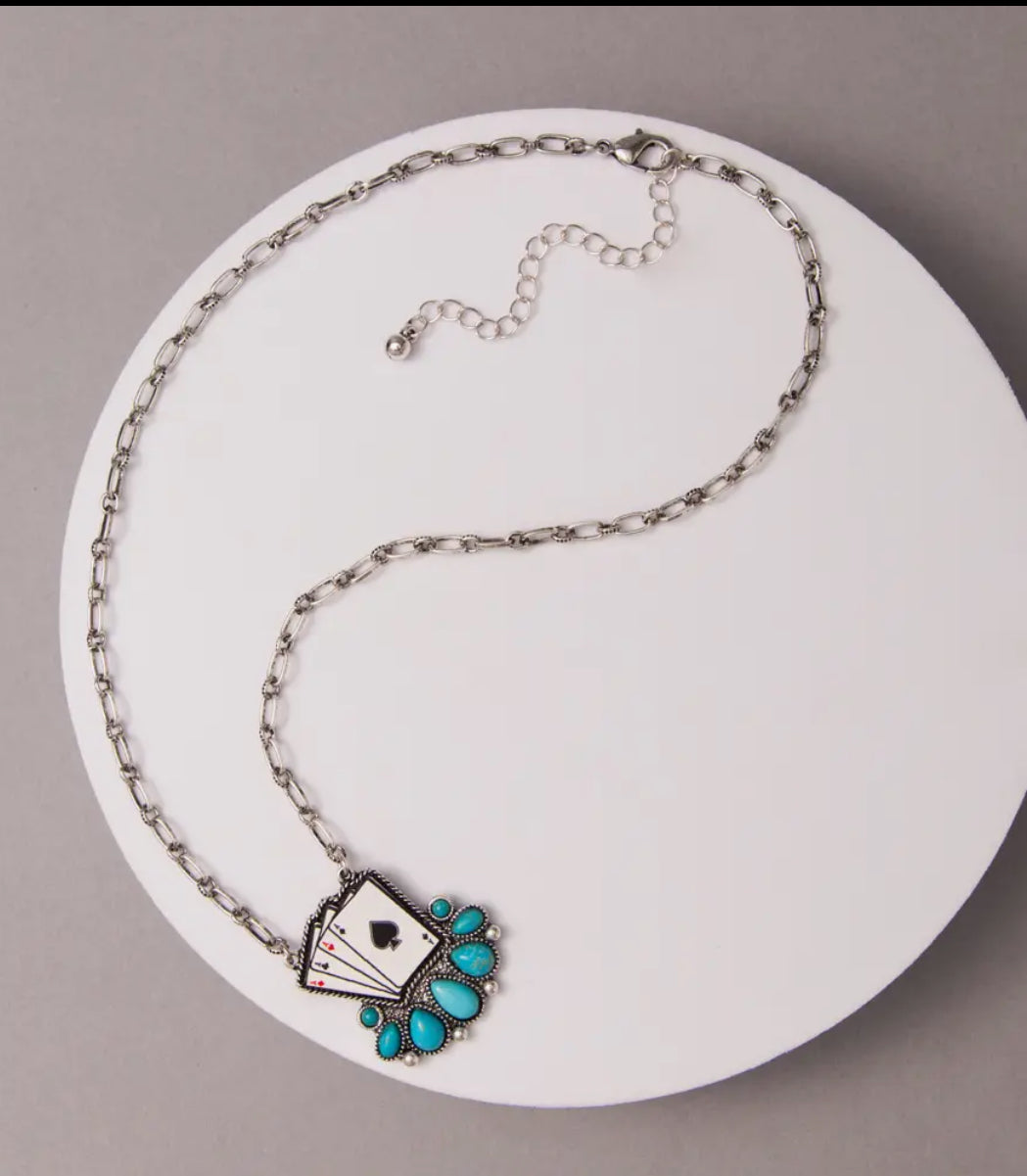 Western Ace of Spades Pendant Necklace
