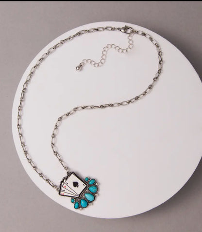 Western Ace of Spades Pendant Necklace