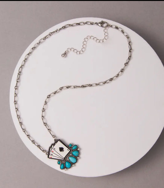Western Ace of Spades Pendant Necklace