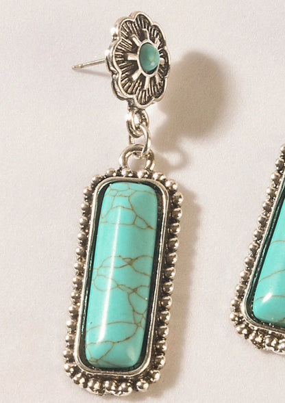 Sundown Relic Turquoise Stone Earrings In Cerulean Blue