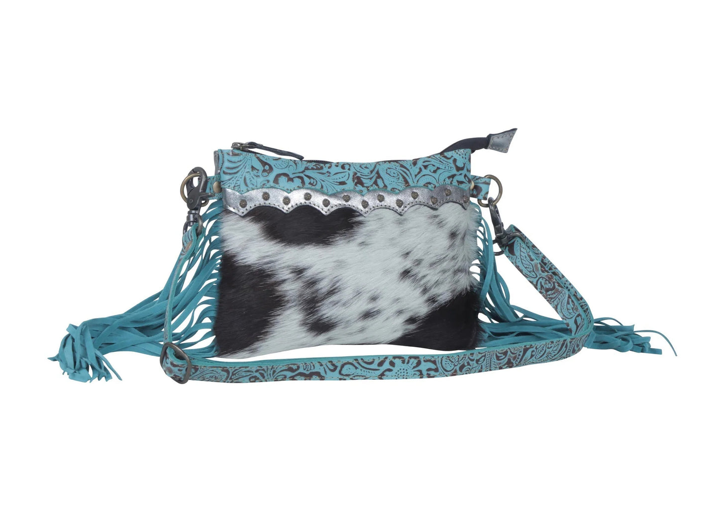 Exotic Azure Leather & Hairon Bag