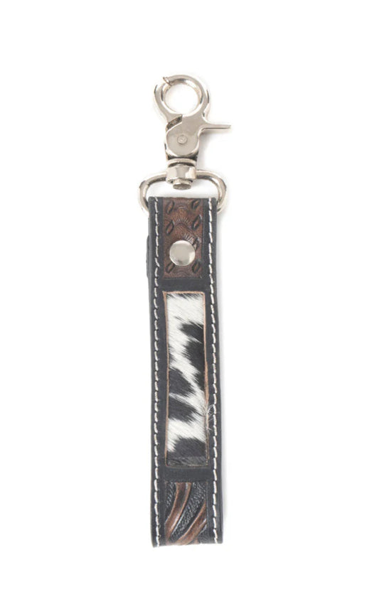 Shadowhorn Hairon Key Fob In Midnight Snow