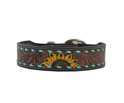 Scenic Hand-Tooled Leather Dog Collar
