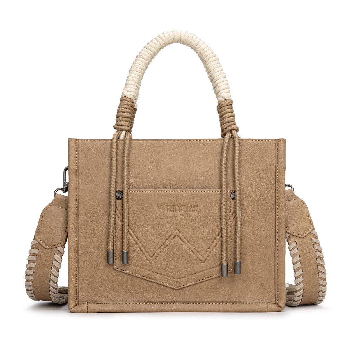 Wrangler Cow Print Tote/Crossbody - Khaki