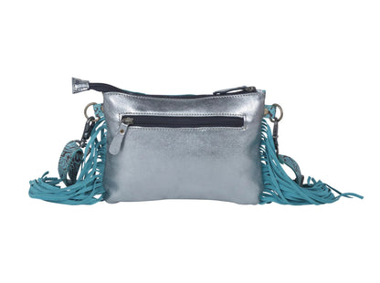 Exotic Azure Leather & Hairon Bag
