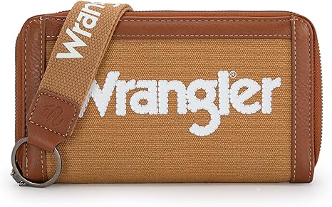 Wrangler Logo Wallet/Wristlet - Brown