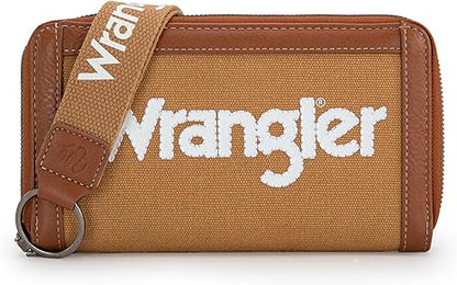 Wrangler Logo Wallet/Wristlet - Brown