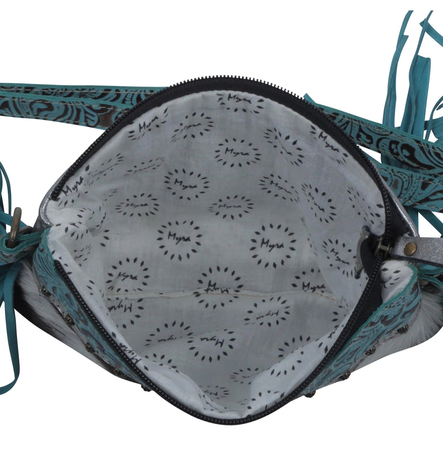 Exotic Azure Leather & Hairon Bag