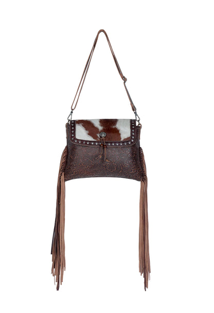 Carved Blossoms Leather & Hairon Bag