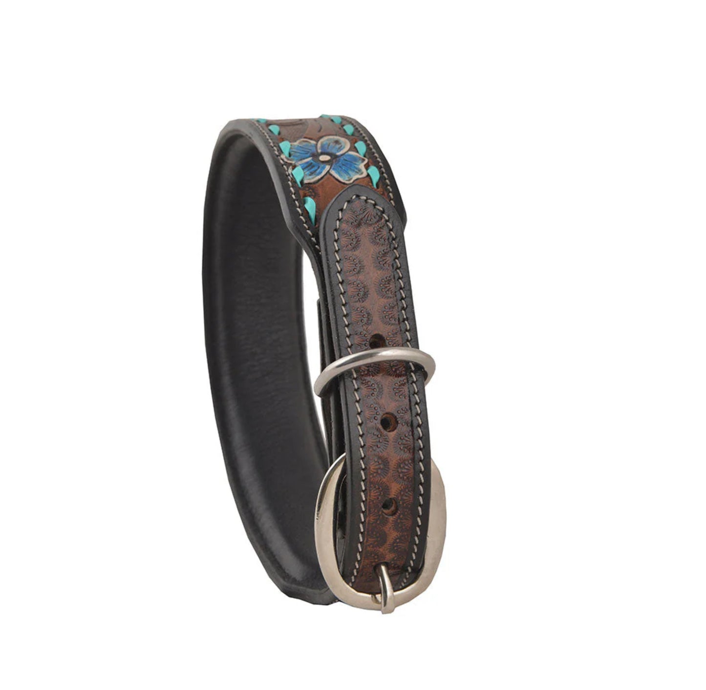 Scenic Hand-Tooled Leather Dog Collar