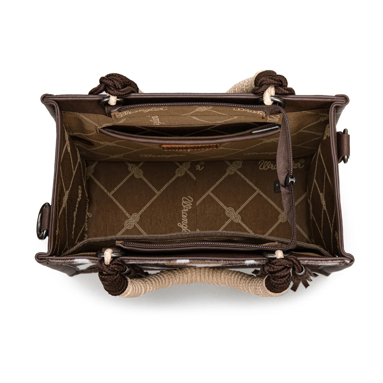 Wrangler Cow Print Tote/Crossbody - Coffee