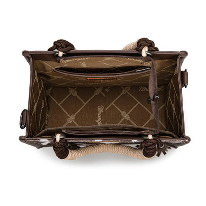 Wrangler Cow Print Tote/Crossbody - Coffee