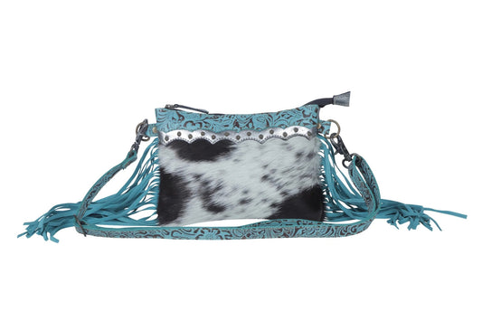 Exotic Azure Leather & Hairon Bag