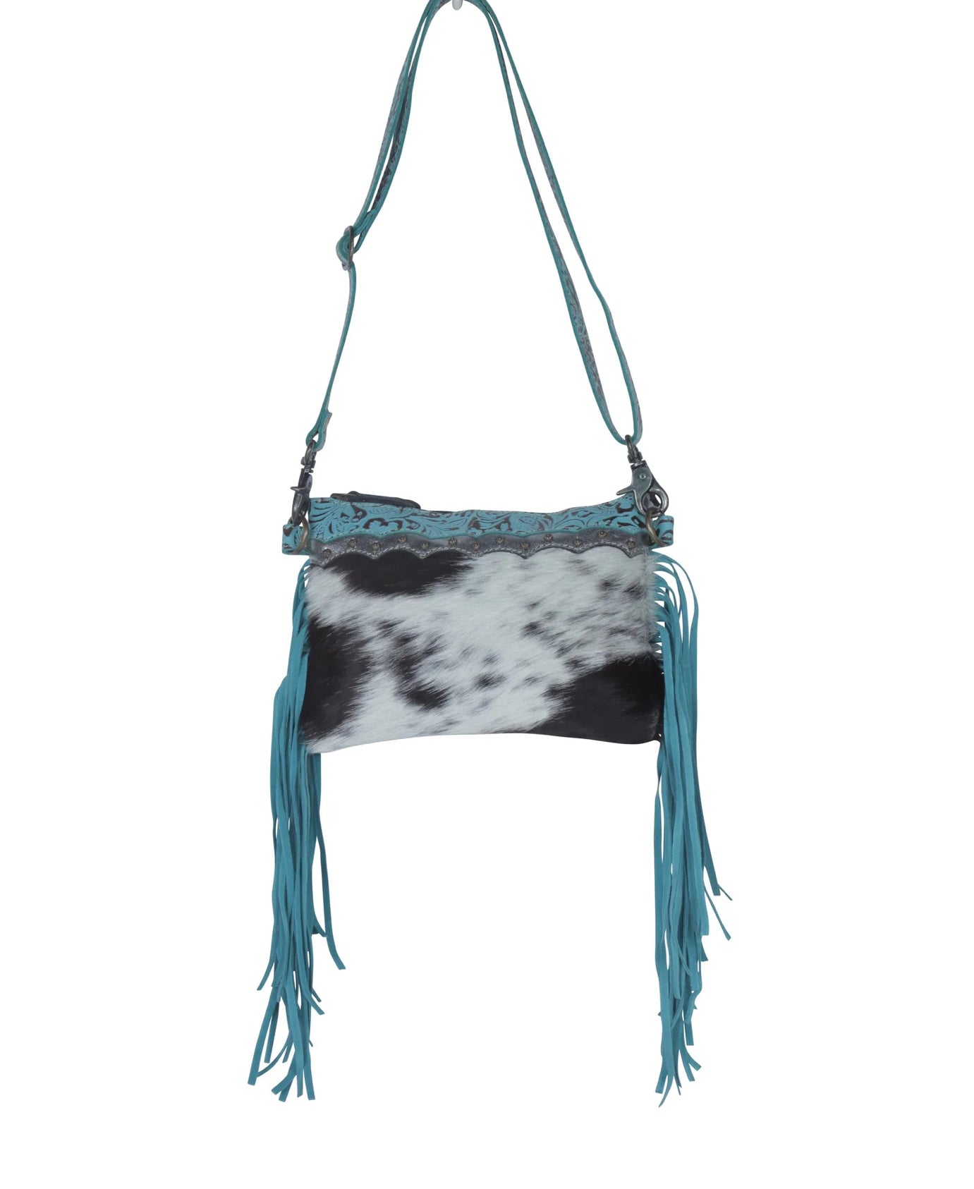 Exotic Azure Leather & Hairon Bag