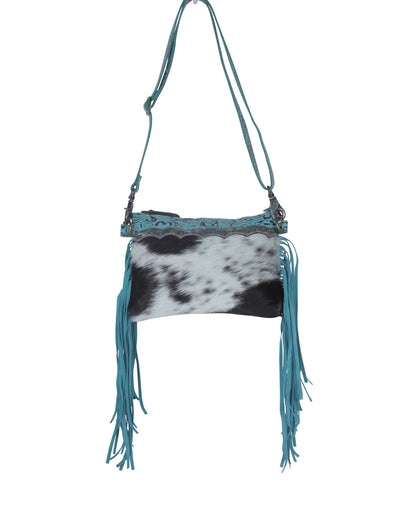 Exotic Azure Leather & Hairon Bag