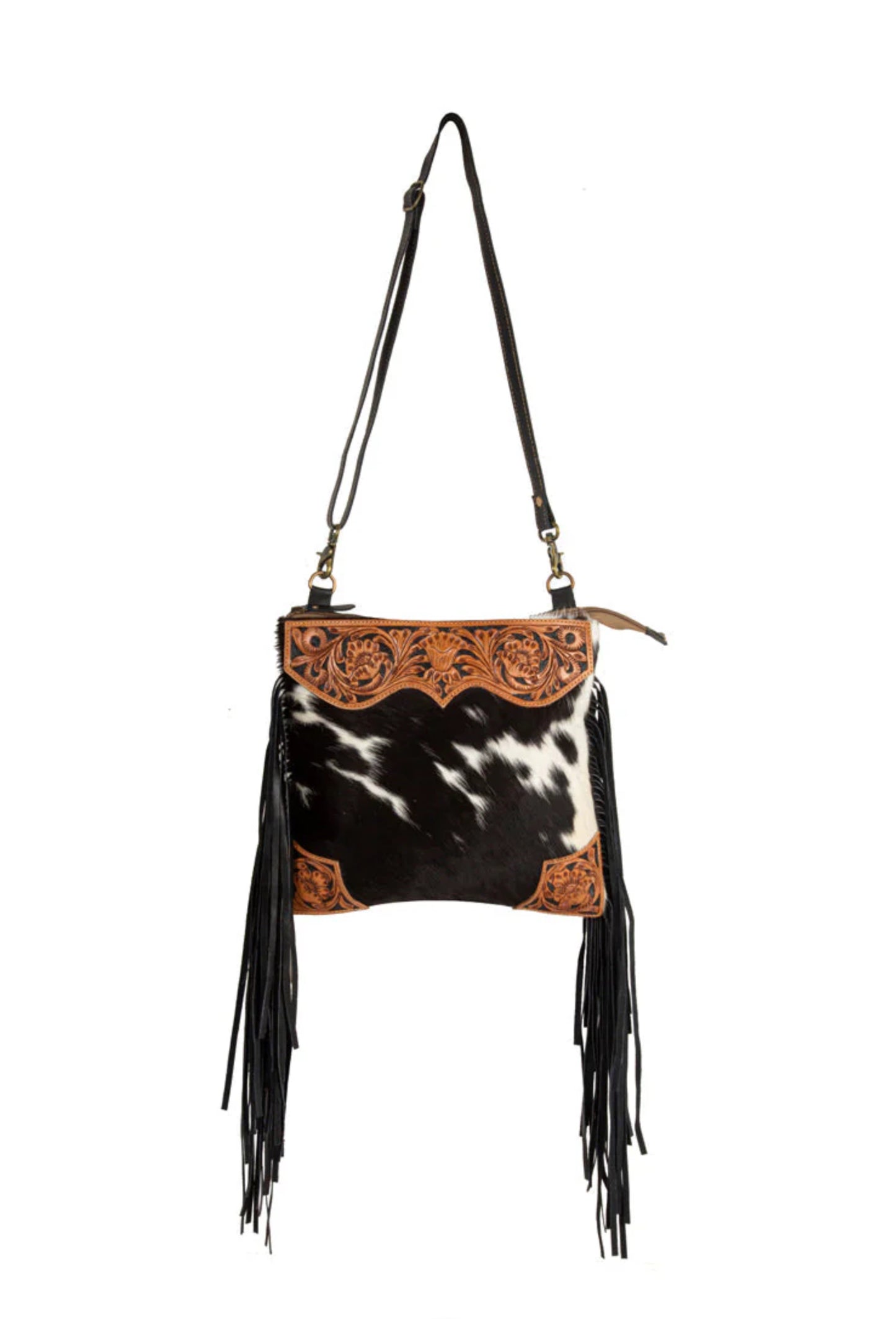 Tumbleweed Trail Fringed Hand-Tooled Bag