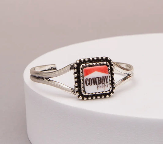 Western Enamel Cowboy Rider
Cuff Bracelet