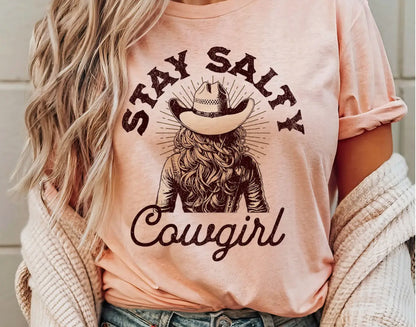 Stay Salty Cowgirl - Western Graphic Tee