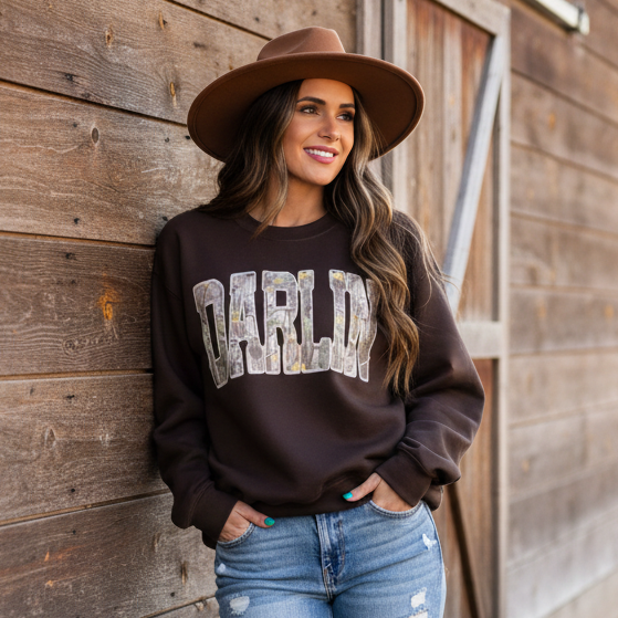 Darlin' Camo Crewneck Sweatshirt