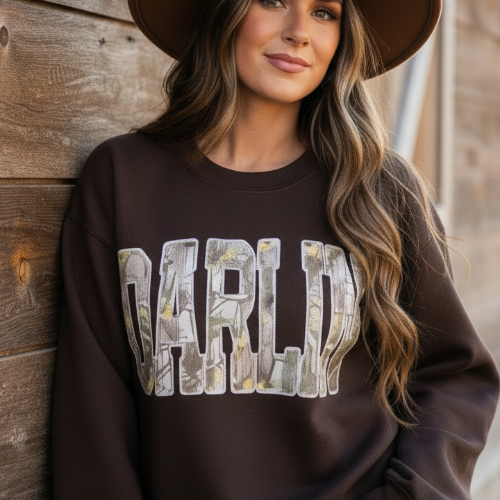 Darlin' Camo Crewneck Sweatshirt